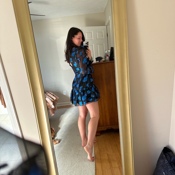 ZARA black and blue metallic mini dress | Size XS - Picture 4 of 10